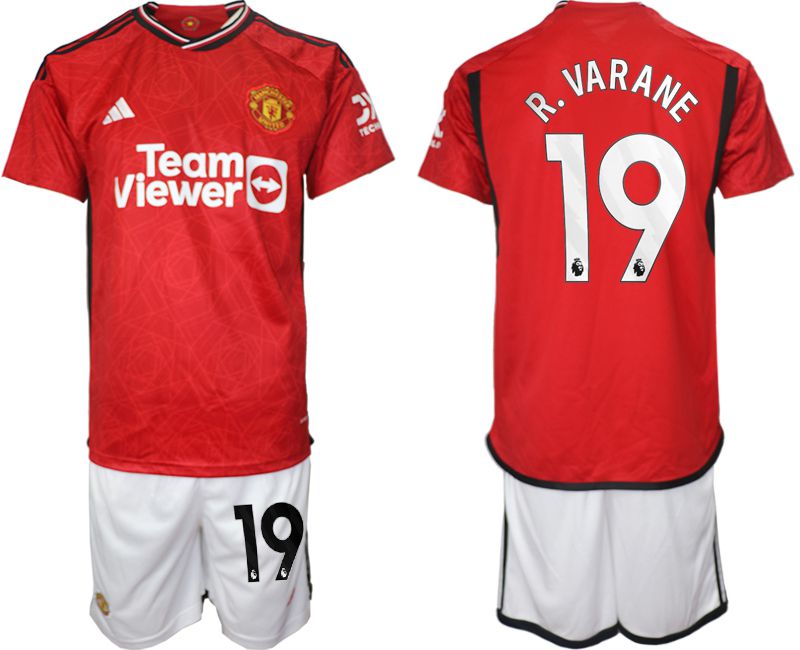 Men 2023-2024 Club Manchester United home red #19 Soccer Jersey